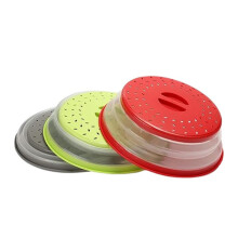 Pacote com 3 Coberturas DobráVeis para Micro-Ondas Redondo com Pega VERMELHO+VERDE+CINZA
