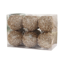 8Cm/6 Piezas Estuche de Bolas de Navidad con Lentejuelas de Diamantes de Perlas Tienda para el Hogar Colgantes para Fiestas NavideñAs DecoracióN