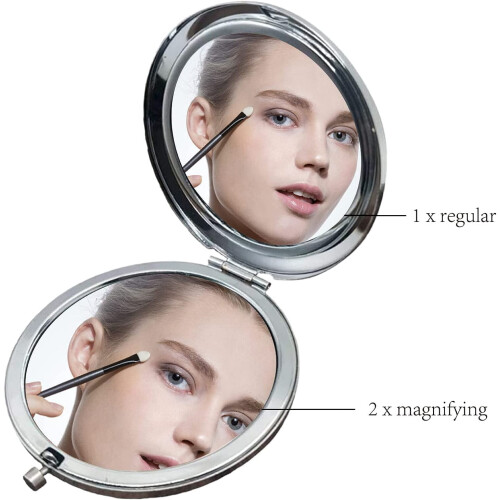 Makeup Mirror Compact Two-Sided Folding Travel Pocket 2