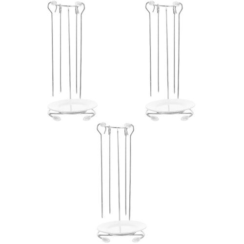 3Ensembles Support À Brochettes En Acier Inoxydable Multi-Usage Bbq