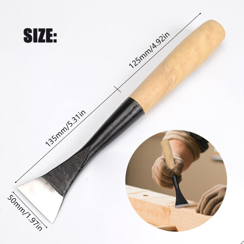 Woodworking Flat Chisel Set - Hardwood Handle Engraving Tools with Multiple Sizes for Professional Wood Carving 2