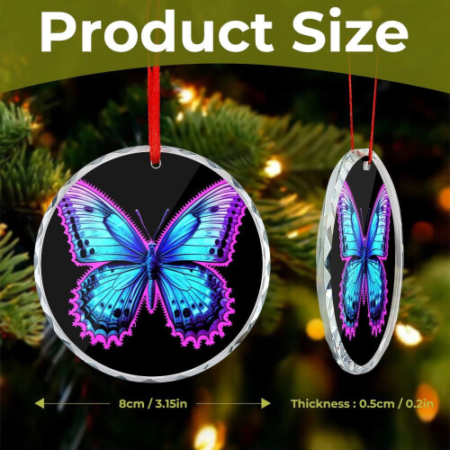 Butterfly Ornament Purple Blue Floral 2025 1