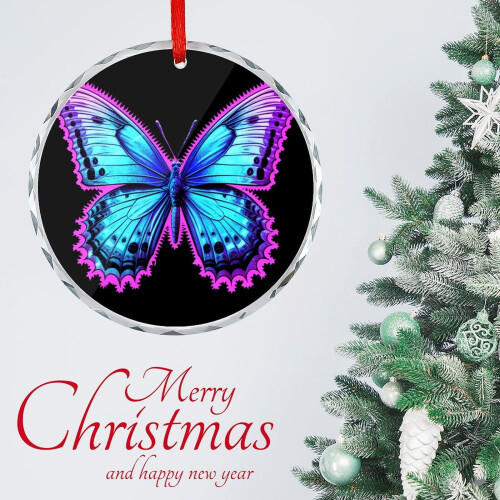 Butterfly Ornament Purple Blue Floral 2025 2