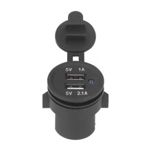 Einfache Installation, wasserdichte Dual-USB-Autoladebuchse mit Schnellladefunktion und blauer LED-Anzeige, universell kompatibel mit Booten,