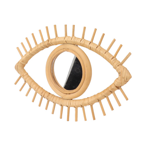 Rattan Eye Wall Mirror, Natural Woven Decorative Mirror 1