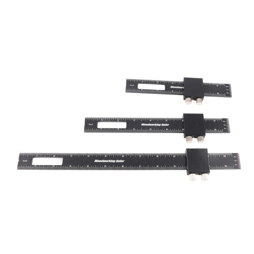 Aluminum T-Shape Woodworking Ruler Set (3Sizes) 1