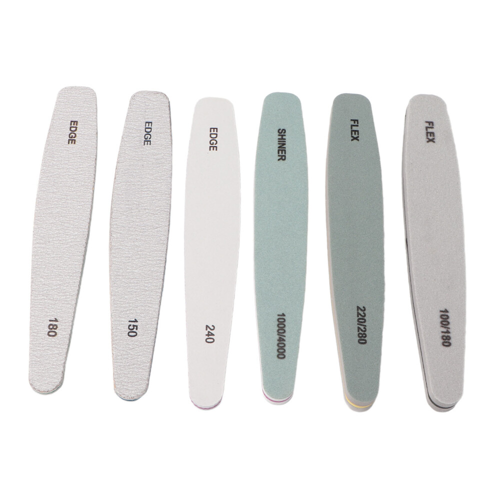 Professional Reusable Curved Nail File, Washable Sandpaper Tool for Salon Pedicure
