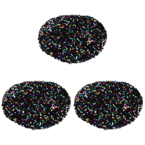 3 Pcs Sequined Beret Miss Sequins Colorful Cap Sparkly Shiny Hat 1