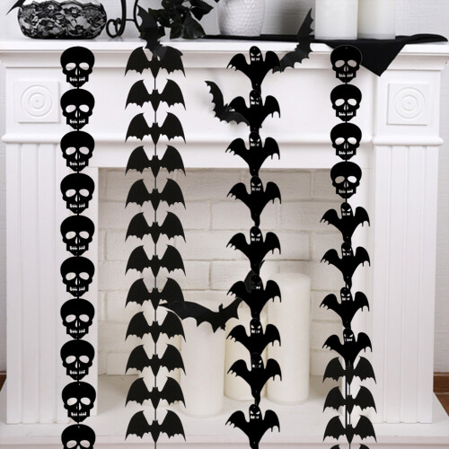 4-Pack Halloween Hanging Ornaments Non-Woven Black 2