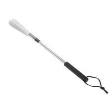 Non Slip Rubber Handle Shoe Horn Adjustable Length Metal Shoehorn Durable For Long Time Use Flexible Spring Design Portable Folding Design Easy To