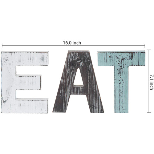 Rustikale Holz EAT Buchstaben 2
