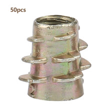 High Hardness Material Zinc Alloy Threaded Insert Nuts Tapered External Threads Sturdy And Durable Fasteners Easy Installation For Wood Projects