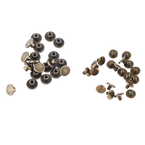 Copper Brass Flat Head Screws and Rivets for Leather Craft 5mm 20 Pack 1