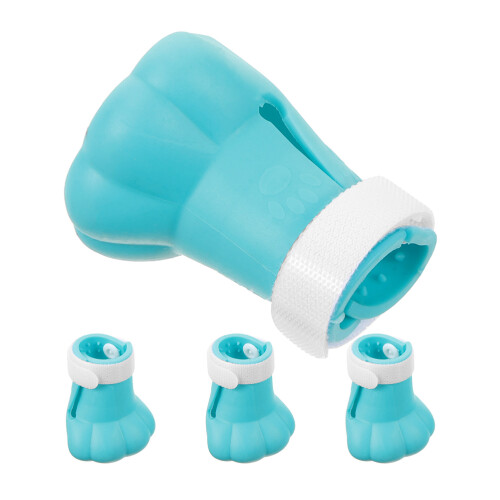 12Pcs Adjustable Silicone Cat Claw Caps Sky-Blue Protective Paw Covers 1