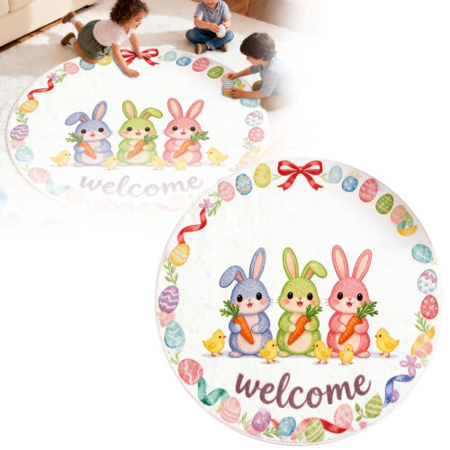 Easter Bunny Welcome Doormat (40/60/80cm) – Absorbent Non- Floormat 2