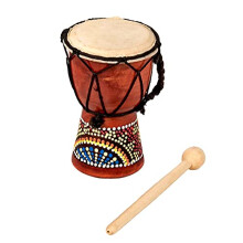 15cm Childrens' Painted African Djembe Drum Handmade with Mahogany - 3.5"