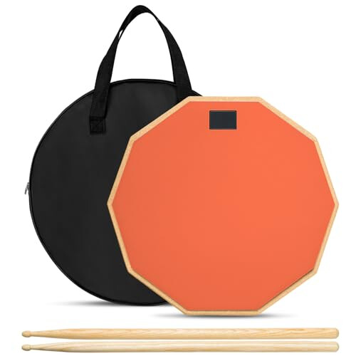 CROWNSHOP Drum Practice Pad and Sticks Double Sided Silent Practice Drum