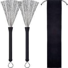 1 Pair Drum Brushes Retractable Wire Brushes Drums Drum Sticks Brush with