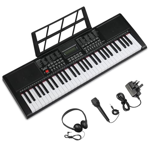 GLARRY 61 Key Portable Keyboard Piano Electronic for Beignners w/LCD Screen