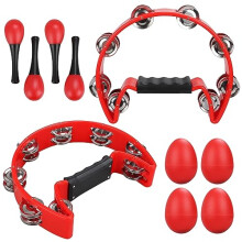 YOUNTHYE 2Pack Half Moon Tambourine Set