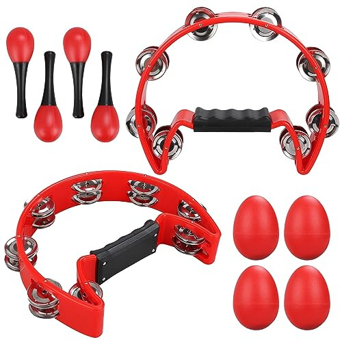 YOUNTHYE 2Pack Half Moon Tambourine Set