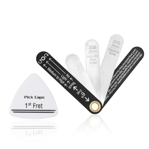 Precision Truss Rod Neck Relief Gauge Tool & plectrums