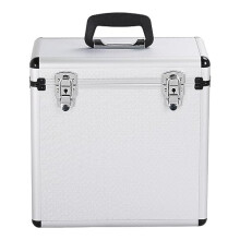 costoffs LP Storage Case 12" Vinyl Record Box Portable Aluminum DJ Box