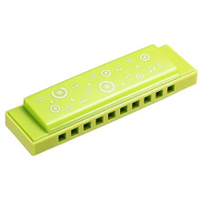 PATIKIL Translucent Harmonica Assorted Colors 10 Holes Green ABS Harp Mouth