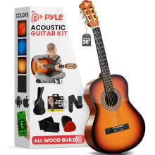 Pyle Acoustic Guitar 3/4 Size Beginner Kit - Classical Spanish Nylon