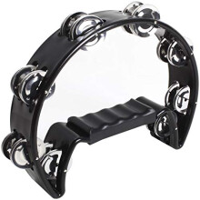 iGadgitz Xtra U6994 - Half Moon Hand Tambourine Double Cutaway Tambourine