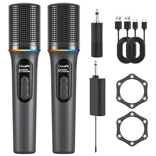 CARUDI Wireless Microphones dynamic RGB lighting