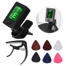 Guitar Tuner with Guitar Capo and 6 Picks