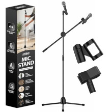 ZENO Microphone Stand Boomarm | Portable Mic Stand | Adjustable Boom Arm for Musicians, Schools, Meeting Rooms, Live Perfomances | Fits All Microphon