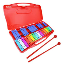 25 Note Chromatic Glockenspiel Xylophone in Red Case