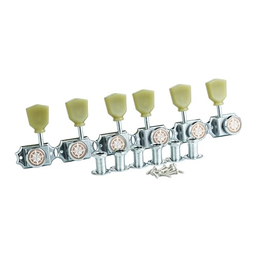 Guyker 6Pcs Guitar Locking String Tuning Pegs (3R + 3L) - 1:15 Vintage