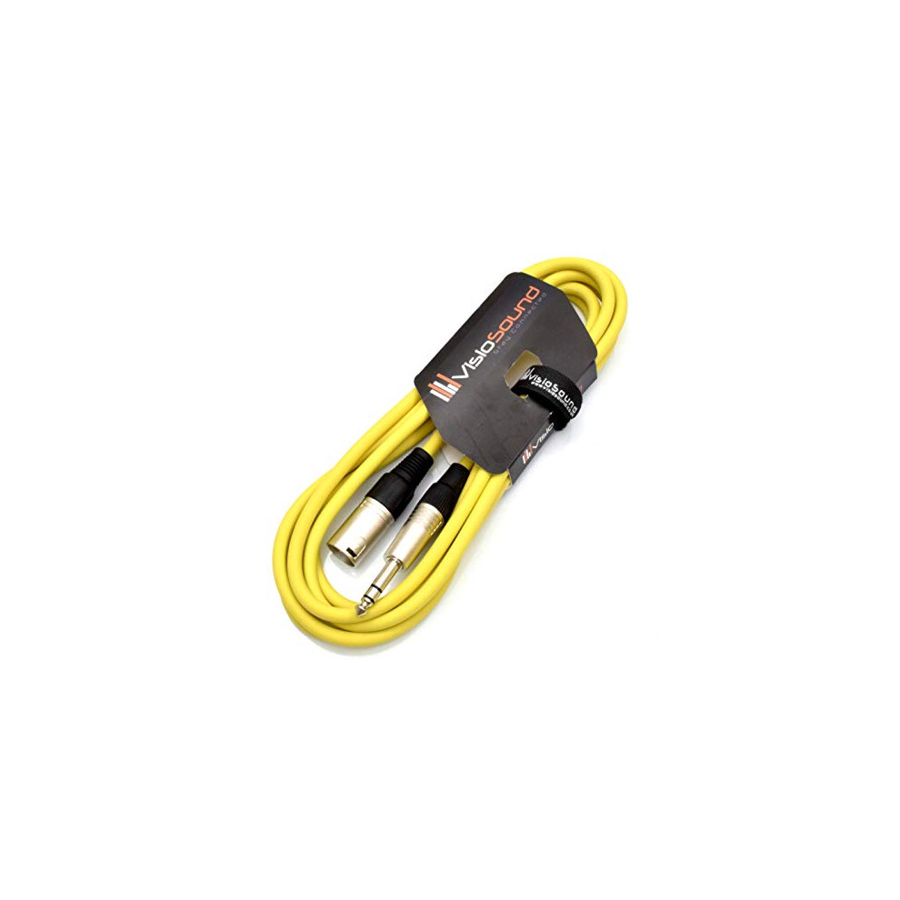Visiosound Male Xlr To 6.35Mm Stereo Trs Jack Lead/Balanced Signal/Audio Yellow 4528596462966