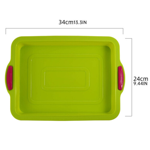 Silicone Square Cake Pan with Thickened Handle, Non-Stick, 2