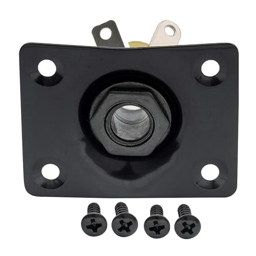 Musiclily 6.35mm Rectangle Guitar Loaded Jack Socket Plate