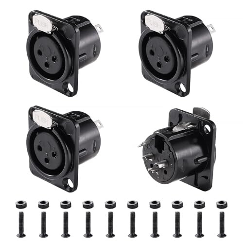 KUOQIY 4 PCS 3-Pin XLR Panel Mount Audio Adapter