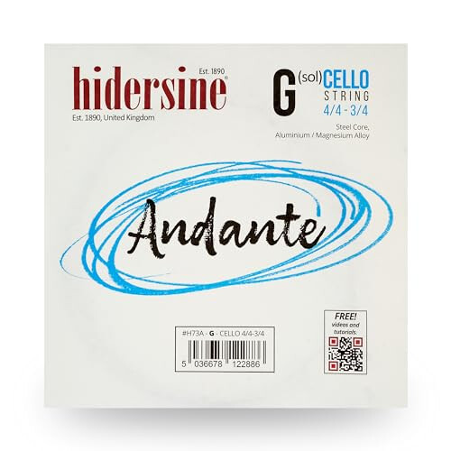 Hidersine Andante CELLO G String For 4/4-3/4 Size. Steel Core