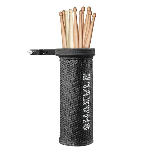 SHAEVLE Drum Stick Holder Adjustable Nylon Drum Stick Bag with Clamp-On
