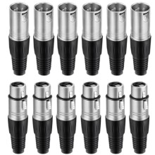 RUNCCI-YUN 12PCS 3 Pin XLR Solder Connector