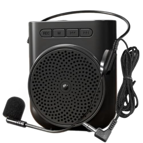 Portable Rechargeable Mini Voice Amplifier with Wired Microphone Headset