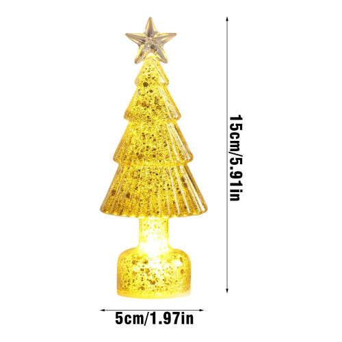 LED Mini Christmas Tree with Gold Base 6 inches 2