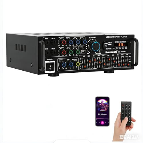 Stereo Hi-Fi Power Amplifier 2000W with Bluetooth 5.0