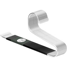 10er-Pack offene Jeansbügel aus Edelstahl, 8 mm dick, rutschfest, platzsparend, für Hosen, Schals