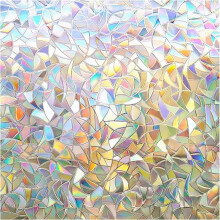 rabbitgoo Nicht klebende 3D-Sichtschutzfolie in Regenbogenfarben, 17,5 x 78,7 Zoll, UV- und wärmeabweisende, dekorative Haftfolie