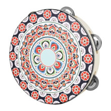 OriGlam 8 Inch Tambourine Wood Handbell Music Drum