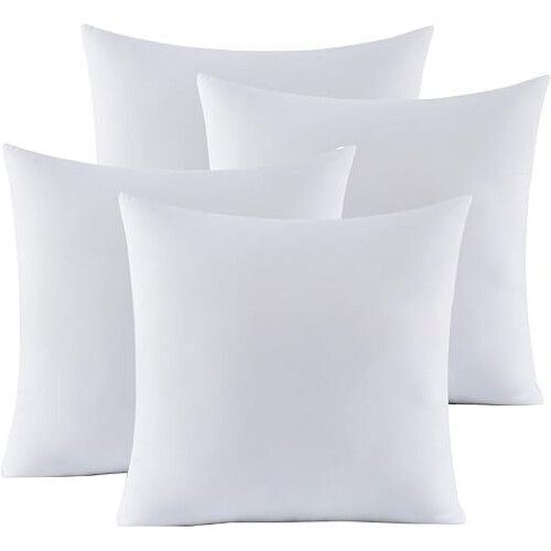 Pacote com 4 Enchimentos de Almofada 45x45cm, Macios e Ideais para Sofá, Cama e Cadeiras - Almofadas Decorativas