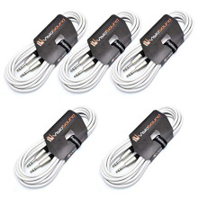 VisioSound 5 x 6.35mm 1/4" Stereo TRS Jack to TRS Jack Lead/Balanced